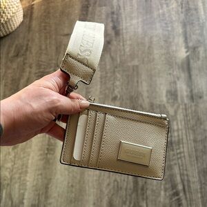 Guess Cream Card Holder with Strap